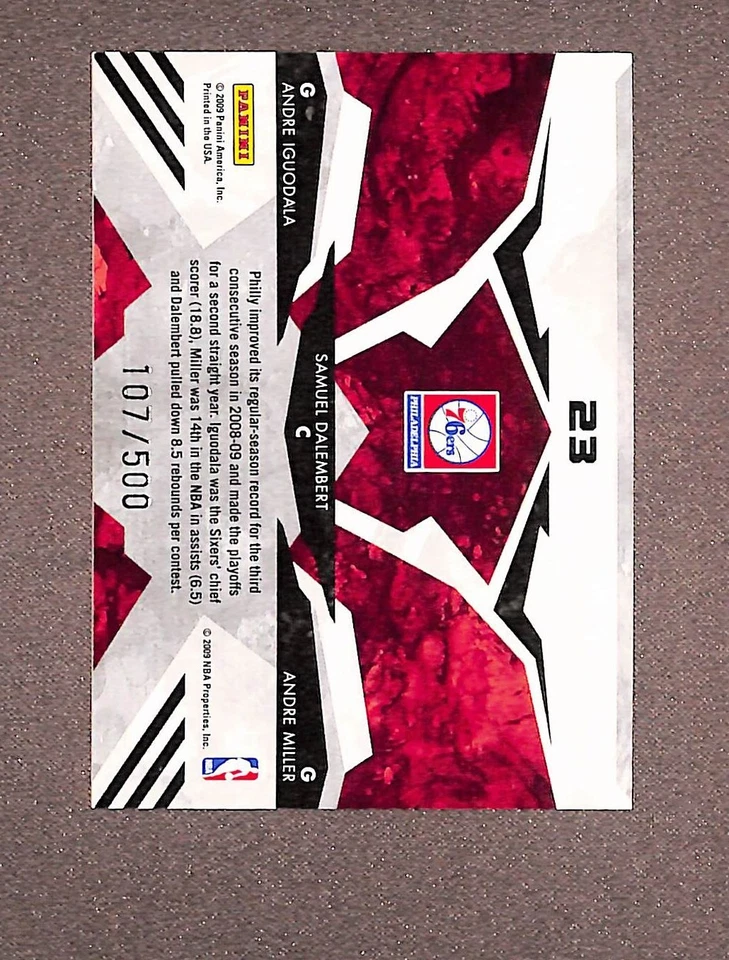 2009-10 Rookies and Stars Team Leaders Gold #23 Iguodala/Dalembert/Miller /500 - Image 2 of 3