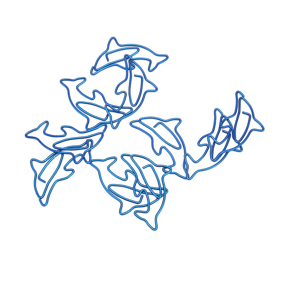 100 Mini Dolphin Metal Paper Clips Lightweight Rust Resistant For