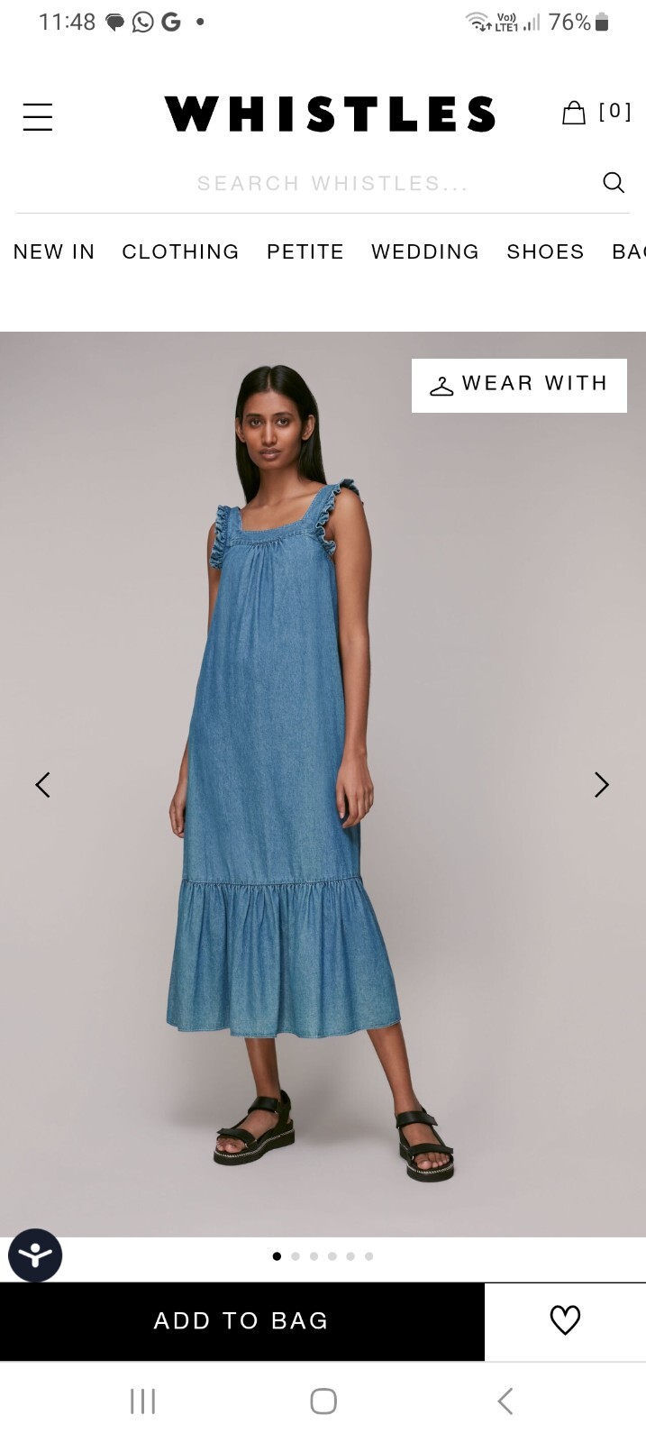 Whistles denim maxi dress. Size 8. Like new. Without tags. eBay