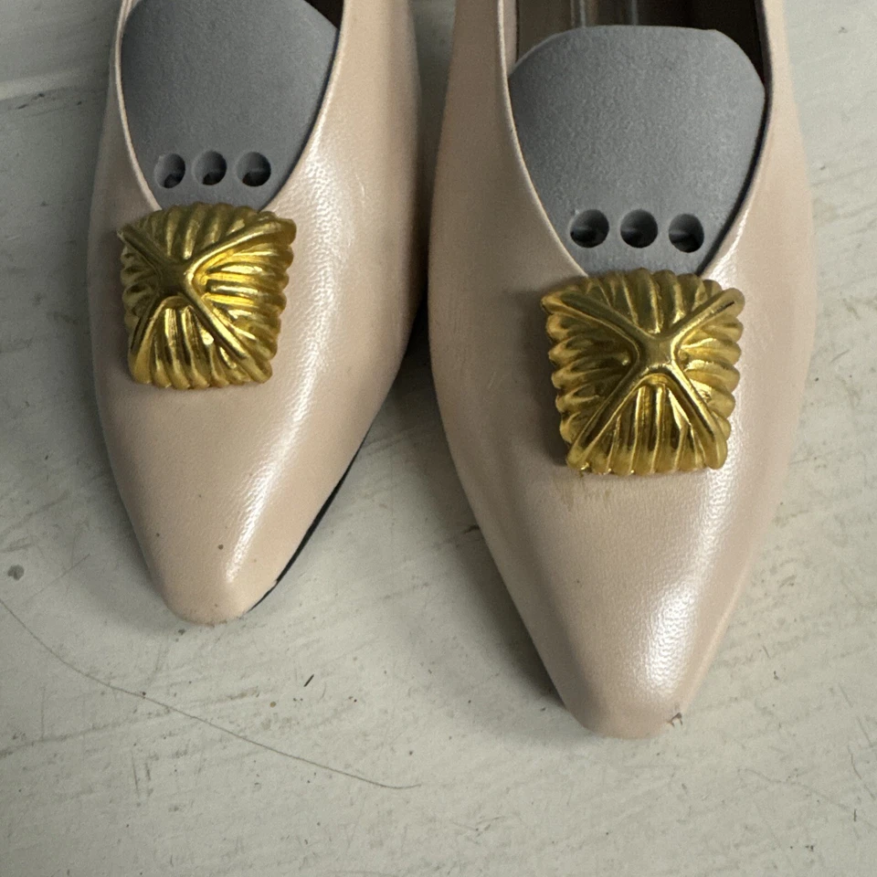 De colección Valerie Stevens Mujer Zapatos de salón Puntera Almendra Suave Cuero Rosa Melocotón 8M Foto 4 de 4