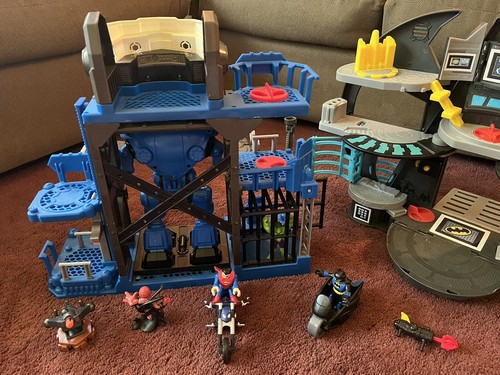 IMAGINEXT 2 SETS! Batman & Superman Robot Police Headquarters & Batcycle Batcave - Picture 13 of 24