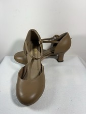 Bloch S0390L Split Flex Leather Character Shoes Tan Size 6 M