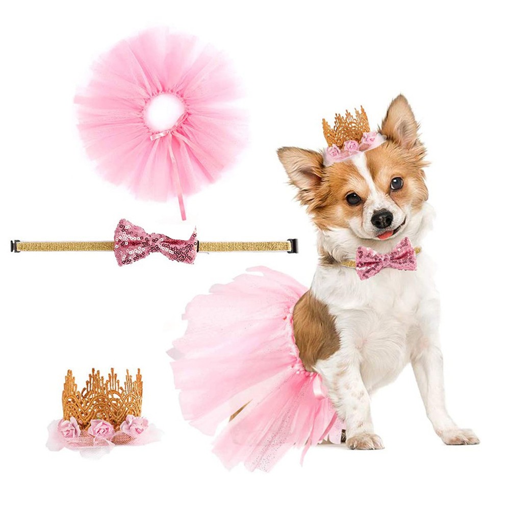 Costume per cani festa di compleanno accessori corona per animali domestici abbigliamento per animali domestici