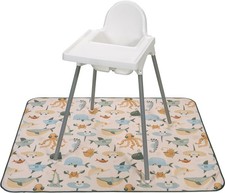 Baby Splat Mat for Under High Chair, Waterproof Highchair Mat for Floor with Ant