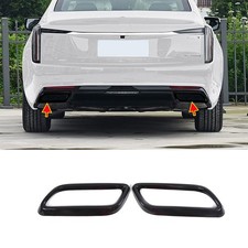 Glossy Black Rear Tail Exhaust Muffler Tip Pipe Frame For Cadillac CT4/5 2020-26