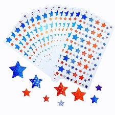 Colorful Star Stickers Patriotic Scrapbook Stickers 1350 Pieces