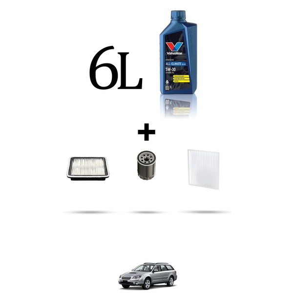 Hoffcar Wartungsset 3 Filter Und 6L ÖL FüR Subaru Outback Ii 3.0 24V 180KW Ab-image