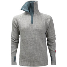 Ulvang Rav Pullover 100% Wolle  Reißverschluss Grau/ Petrol Gr. S Unisex