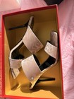 Versace Allover Double-Strap Mules Beige Leather Open Toe Heels EU 39 US 8 — photo 4