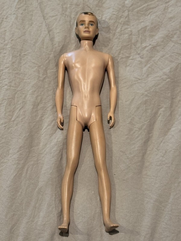 1960 Ken Doll Roman Numerals Flocked Hair Missing Straight Leg