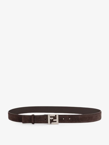 FENDI Brown Squared FF Suede Belt New & Authentic