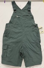 Duluth Trading Co Lg Heirloom Gardening Shortalls Shorts Bib Overalls Fir Green