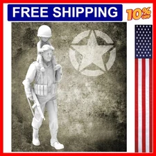 1/35 Scale Die-Cast Resin Figure Model Kit WWII US Soldier and Children Retur...