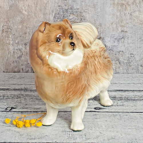 Vintage Coopercraft Pomeranian Keramik Figur Hund Ornament 70er Jahre top/selten - Bild 2 von 11