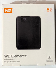 Western Digital WD 5TB Elements Portable Storage USB 3.0 Model WDBU6Y0050BBK