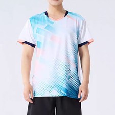 Summer Men's Table Tennis Badminton T-shirt Sports Short Sleeve Tee Top 120206