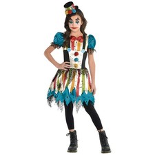 Creepy Clown Girl Carnival Suit Yourself Fancy Dress Halloween Child Costume