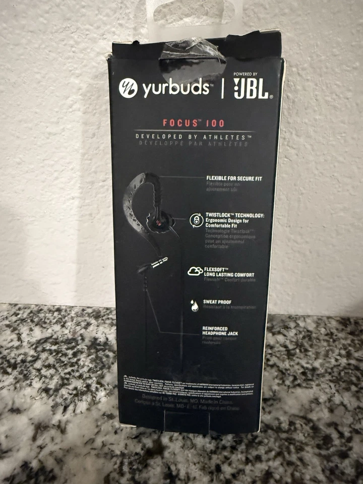 Fones de ouvido esportivos à prova de suor Yurbuds Focus 100 Ironman Series preto - Imagem 2 de 4
