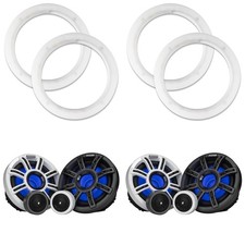 Kicker 2 Pair 51MSS65 LED 6.5" Premium Marine Component with a Pair of 50...
