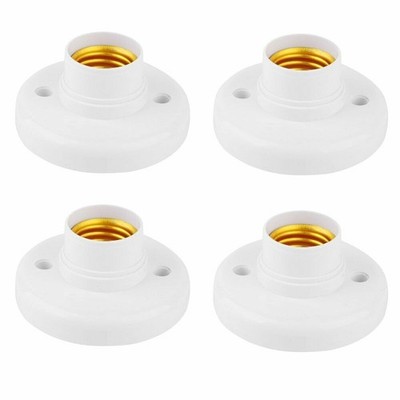 4x Wandfassung E27 Lampenfassung Sockel LED Kunststoff Deckenfassung Fassung DE