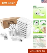Crisp Imaging Thermal Paper - 100 Rolls 2 1/4" x 50' for Efficient Transactions
