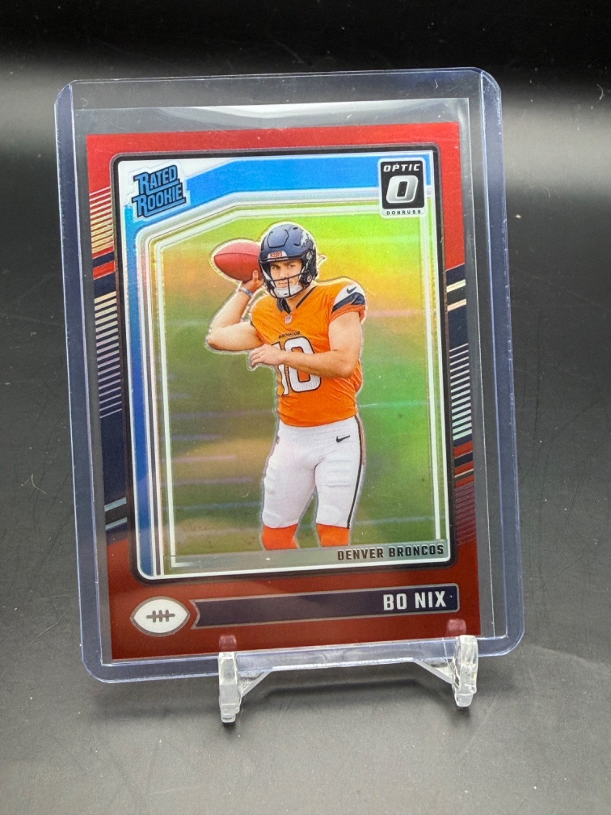 2024 Panini Donruss Optic Bo Nix /125 Red Prizm Rookie RC #209 PC