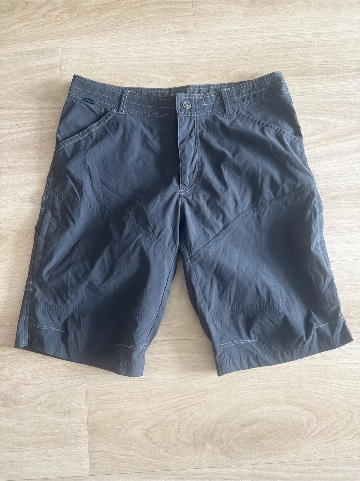 Kuhl Mens 36 Shorts Nylon Gray Outdoor Hiking Shorts Side Zipper Pockets