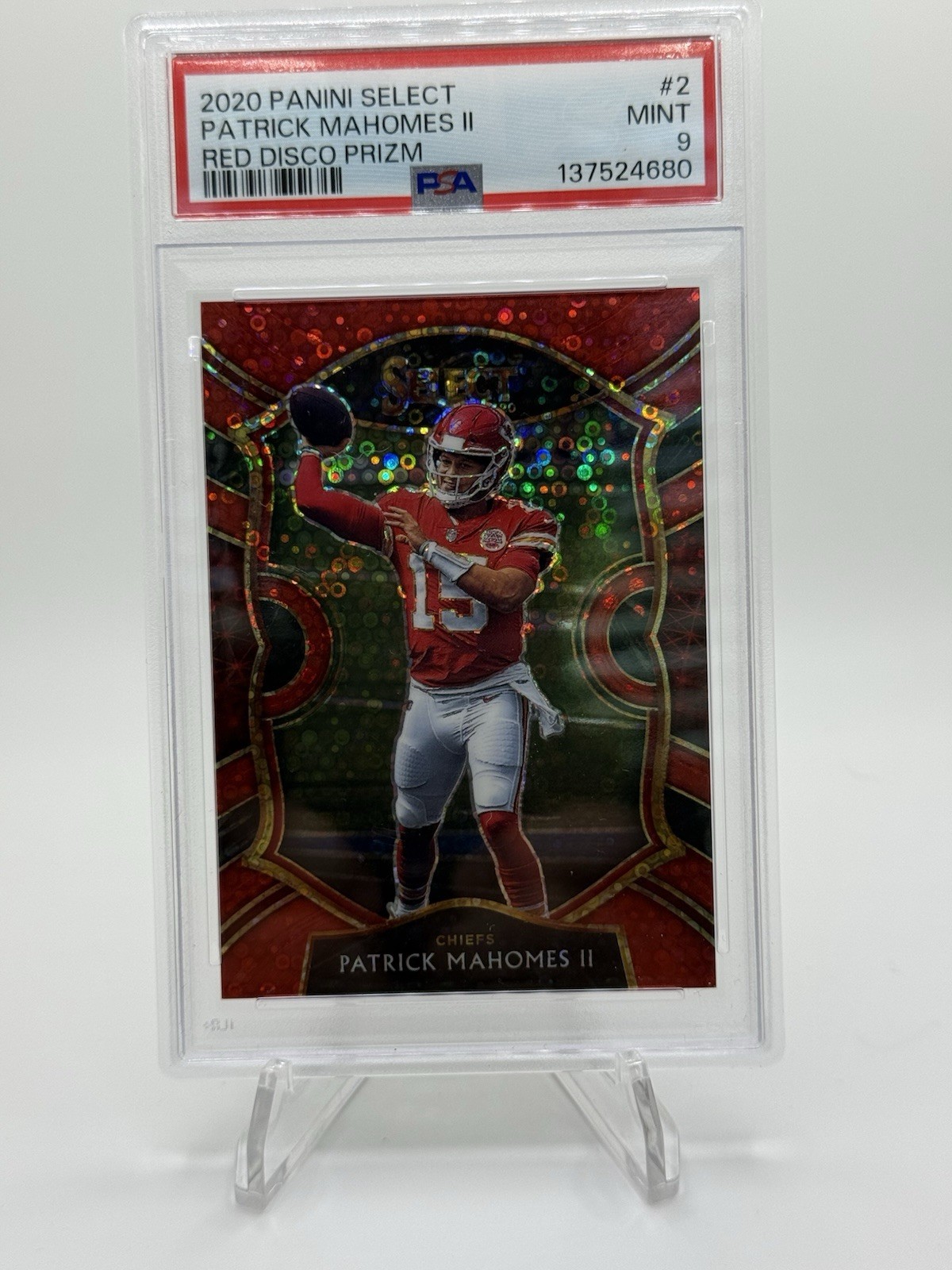 2020 Panini Select - Concourse Patrick Mahomes II #2 Red Disco Prizm /49