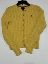Girls Ralph Lauren Cable Knit Cardigan Sweater Spring Sz 12-14