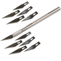 Profi Skalpell PräZisionsmesser & 10 Klingen Alugriff Rutschsicher Folienmesser