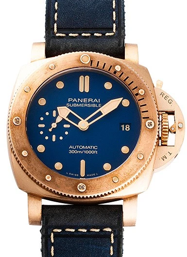 Panerai — Panerai Submersible Bronzo Blu Abisso PAM01074 Bronze / Titanium 42mm #KMW470