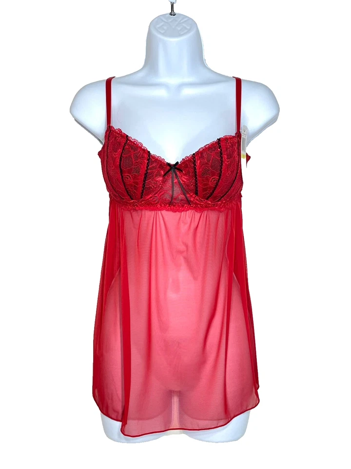 Babydoll Jezebel para mujer talla M malla de deseos y encaje 999562 nuevo con etiquetas $49 Foto 3 de 4