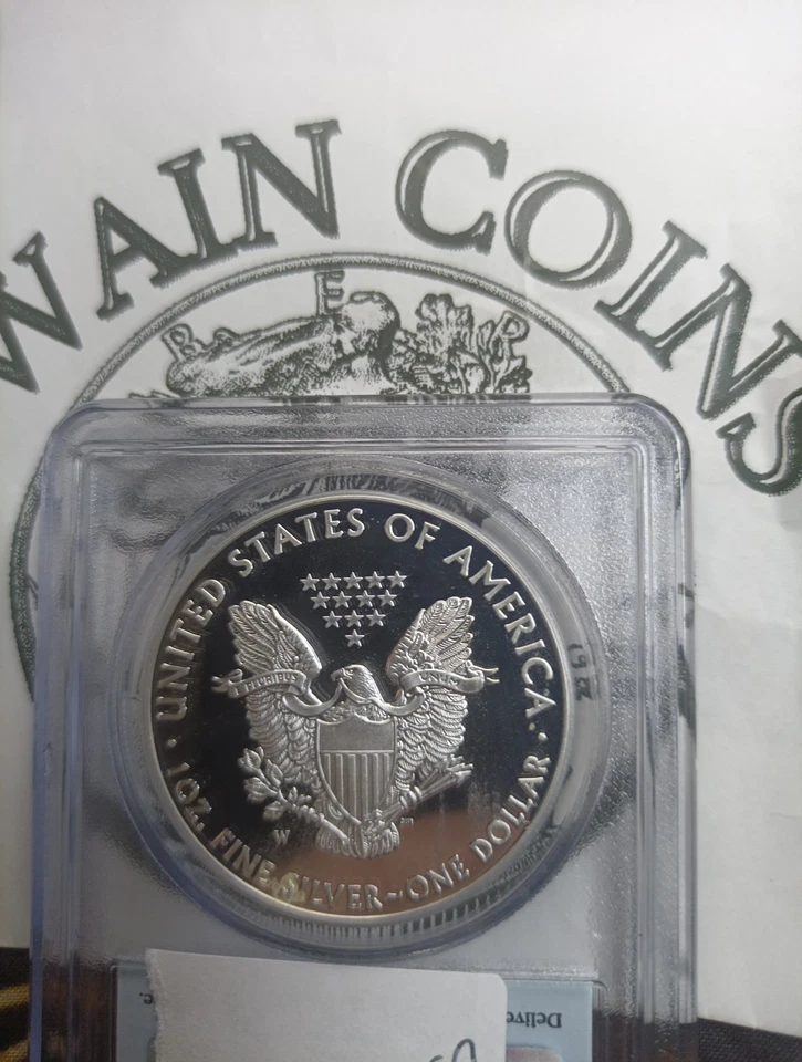 2008-W $1 Proof American Silver Eagle PCGS PR69DCAM First Strike ED102 - Image 3 of 3