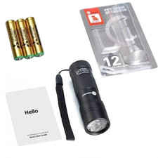 UV Flashlight Black Light Pet Urine Stain Detector 12 LED Urine Finder Lamp