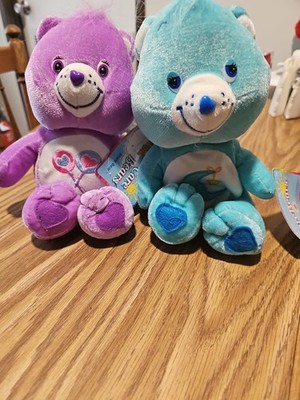 Care Bears Share Bear & Bedtime Bear Plush Purple Blue Lot of 2 . New With Tags.