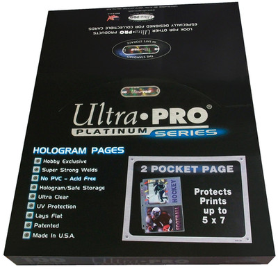 100 Ultra Pro Platinum 2-Pocket Pages Sheets Photo Print Postcard Protectors