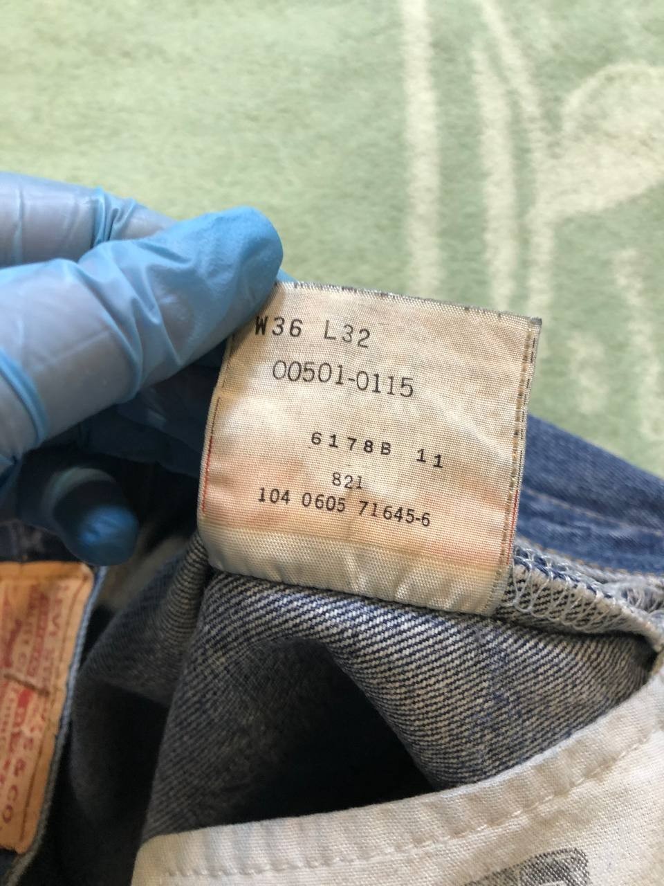 Levi's Red Tab 501 Blue Denim Jeans 36X32 thumbnail 14