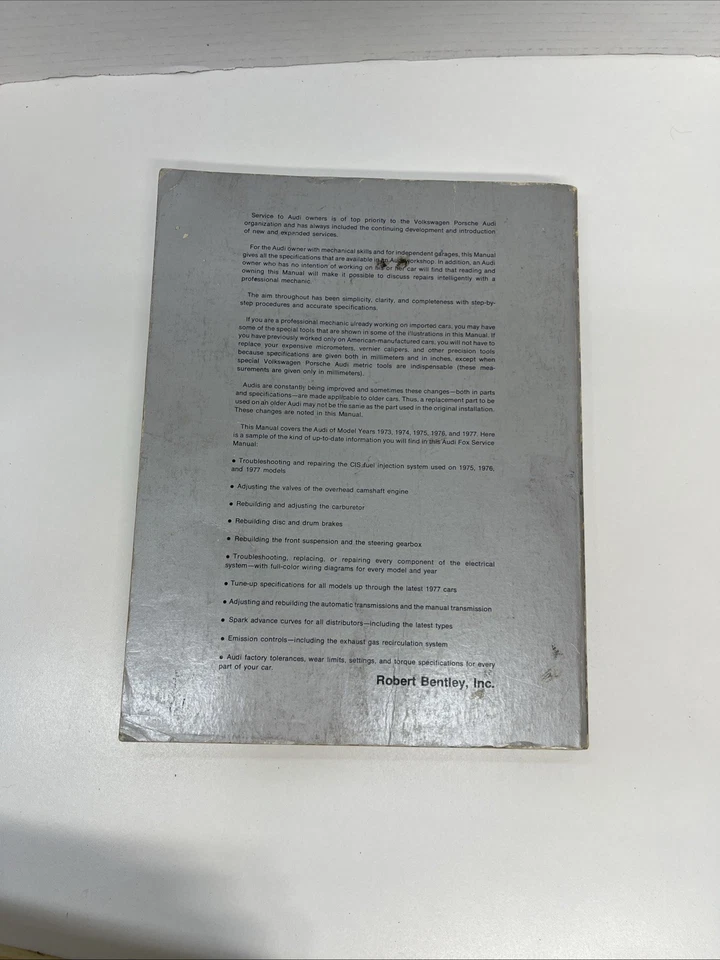 Manual de servicio Audi Fox Bentley 1973-1977 Foto 2 de 4