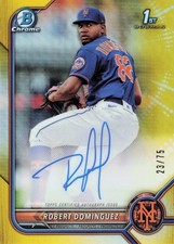 2022 Bowman #CPA-RD Robert Dominguez Chrome Autograph Auto Yellow #/75