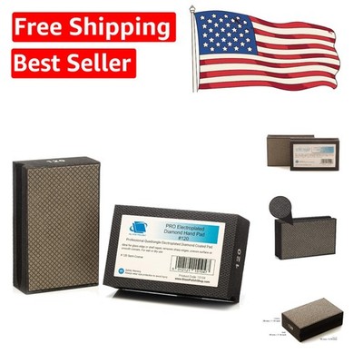 Durable Coated Diamond Sanding Pad, Ideal for Glass & Tile - Size 3.74  x 2.16 