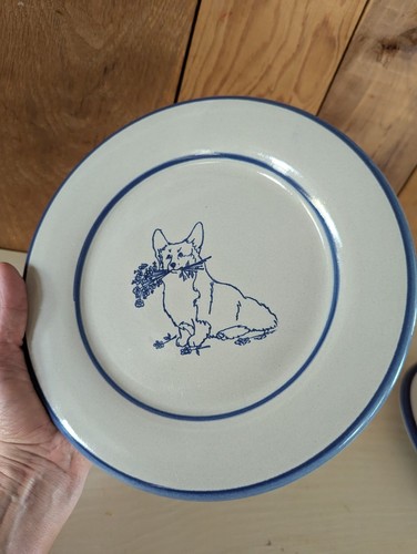 Vintage Pembroke Welsh Corgi Louisville Stoneware Corgi 9 In Pottery Plate Rare - Picture 6 of 8