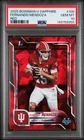 2025 Bowman Chrome University Sapphire Football Red Fernando Mendoza #109 PSA 10
