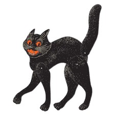 Beistle Jointed Scratch Cat - Black 1 Piece, Black/Orange/White