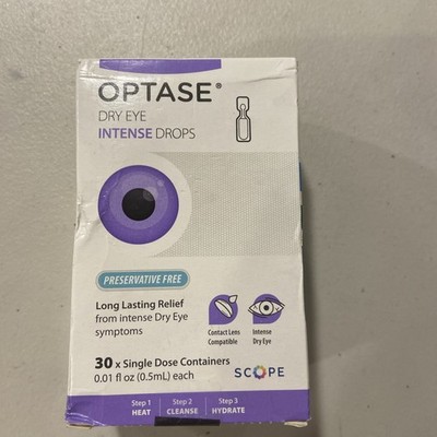 Optase Dry Eye Intense Drops Single Dose - Preservative Free Eye Drops for Lo...