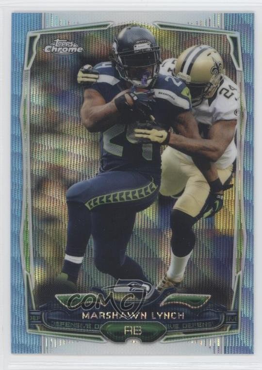 2014 Topps Chrome Blue Wave Refractor Marshawn Lynch #61 | eBay