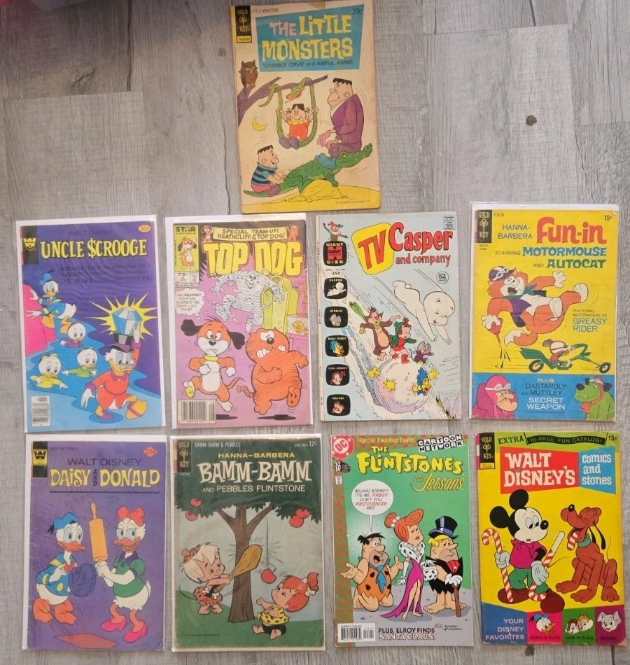 Vintage Cartoon Comic Book Lot Disney Hanna Barbera Flintstones Yogi Bear Uncle