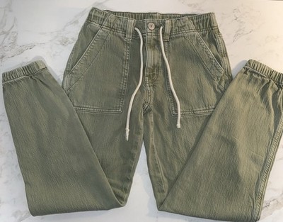 American Eagle Outfitters Women s Green Denim Jogger Pants Drawstring