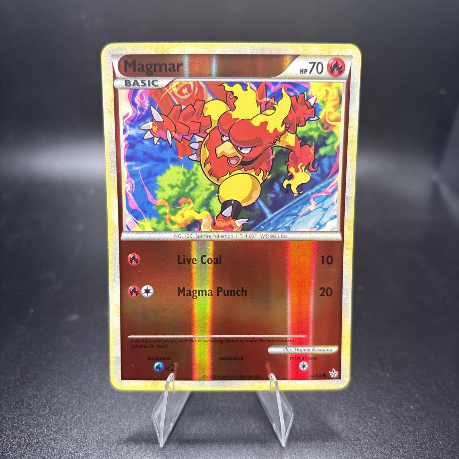 Magmar 52/95 Common HGSS Unleashed Pokemon Reverse Holo Near Mint NM -j