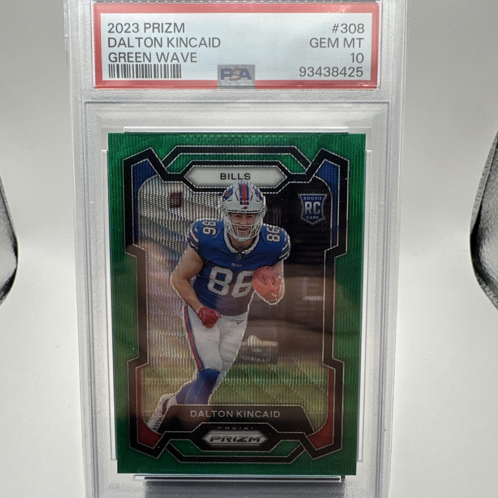 2023 Panini Prizm - Rookies Dalton Kincaid #308 Green Wave Prizm (RC) PSA 10