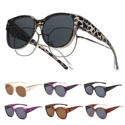 Summer UV Protection Driving Sunglasses Y2K Round Frame Wear Over Glasses Retro